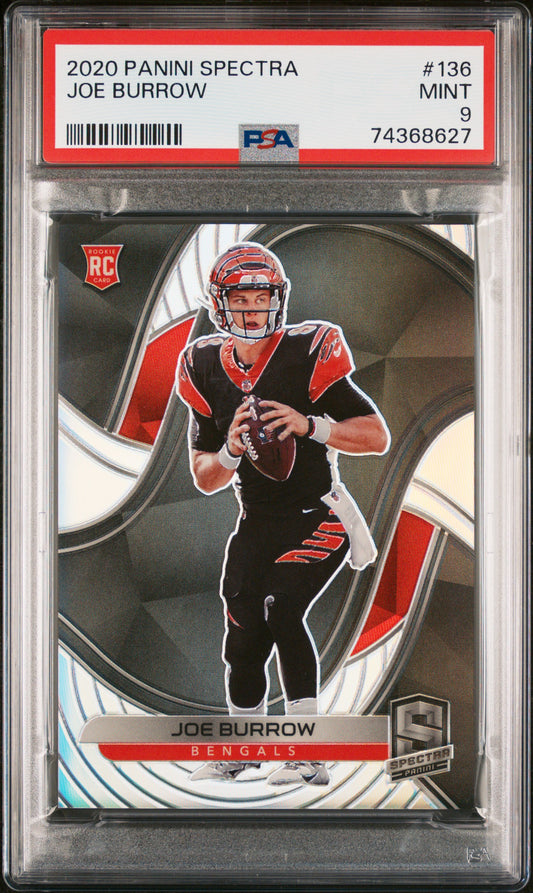 2020 Panini Spectra Joe Burrow #136 Rookie #56/99 PSA 9