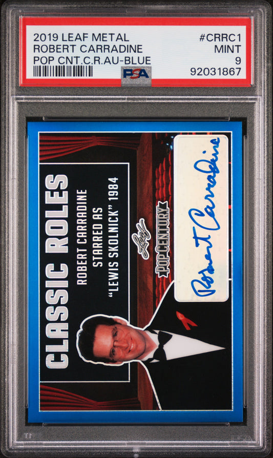 Robert Carradine 2019 Leaf Metal Pop Century Classic Roles AUTO Blue #8/15 PSA 9