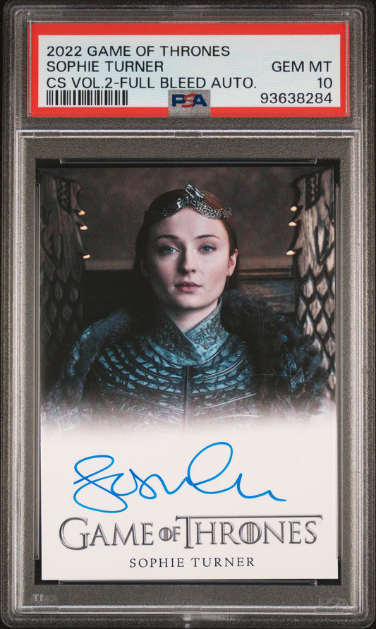 Sophie Turner SASNA STARK 2022 Game Of Thrones Full Bleed AUTO PSA 10