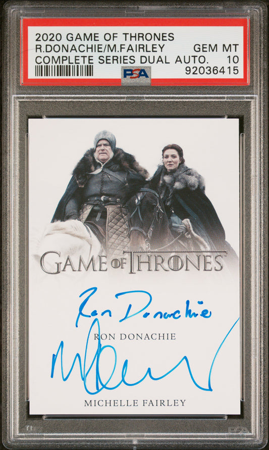 Michelle Fairley Ron Donachie CATELYN STARK 2020 Game Of Thrones AUTO PSA 10