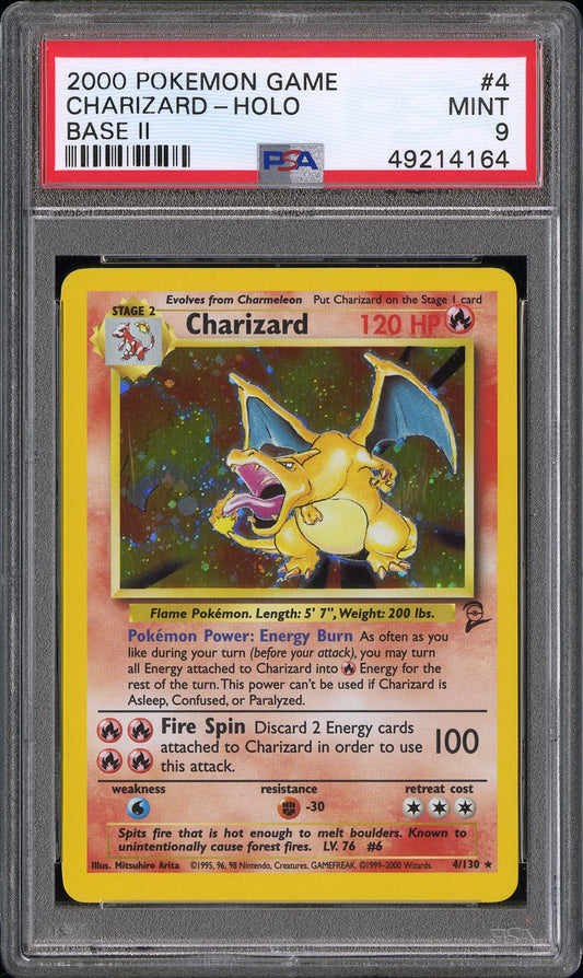 2000 PokéMon TCG Charizard #4 Base II PSA 9 Pokemon 2