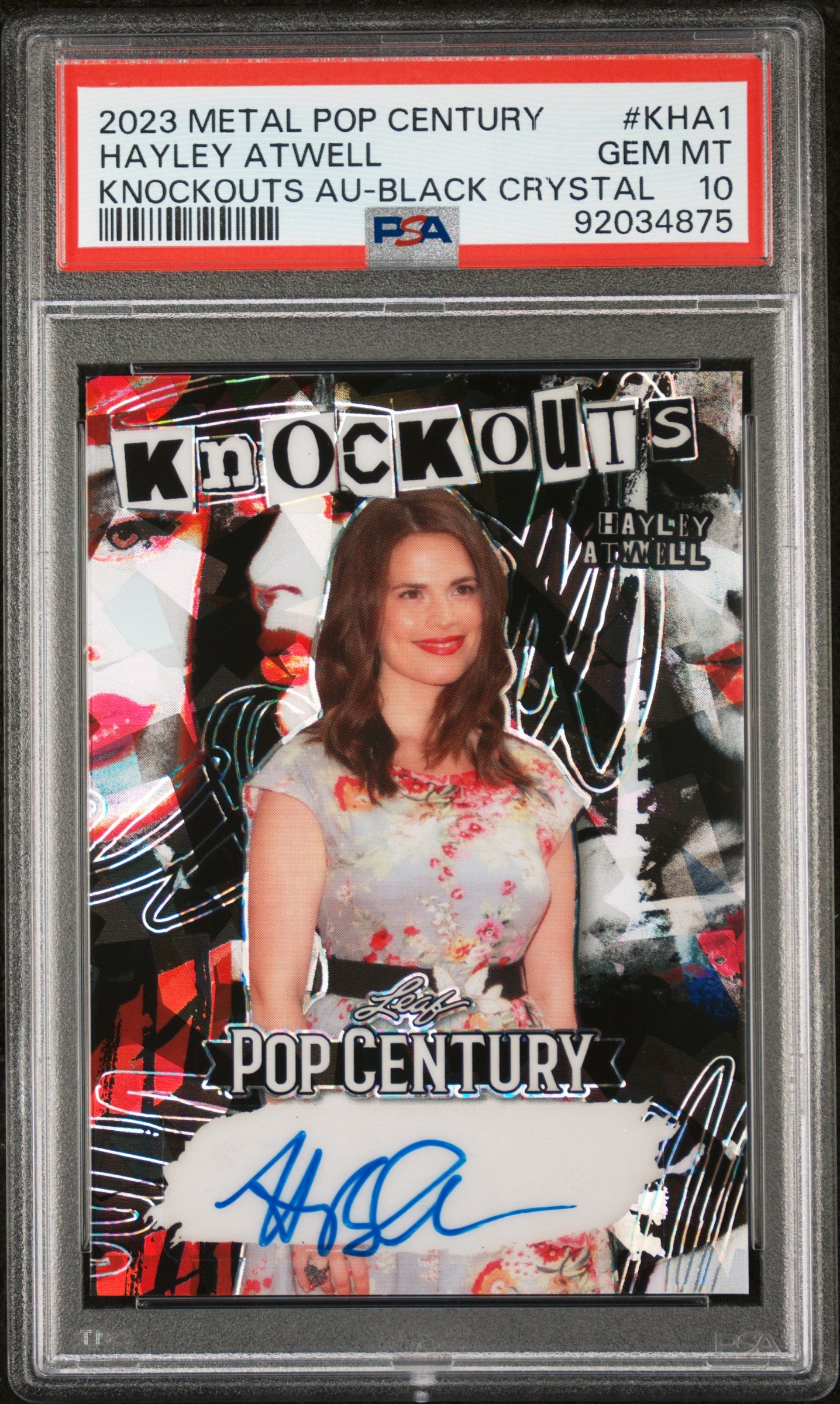 Hayley Atwell 2023 Leaf Metal Pop Century Knockouts AUTO #2/5 Black PSA 10