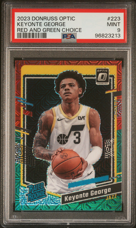 2023 Panini Donruss Optic Keyonte George #223 Red And Green Choice PSA 9 Rookie