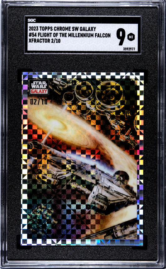 Millennium Falcon 2023 Topps Chrome Star Wars Galaxy Xfractor SGC 9 #2/10