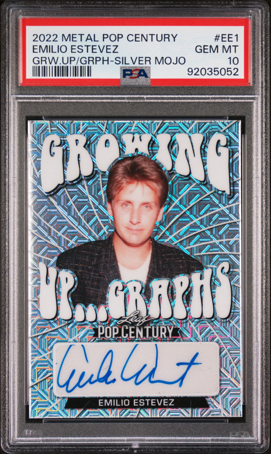 Emilio Estevez 2022 Leaf Metal Pop Century AUTO #3/12 Silver Mojo PSA 10