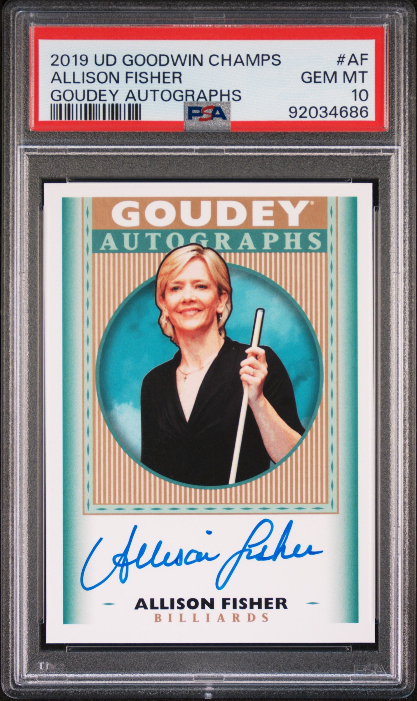 2019 Upper Deck Goodwin Champions Goudey Allison Fisher Goudey AUTO PSA 10