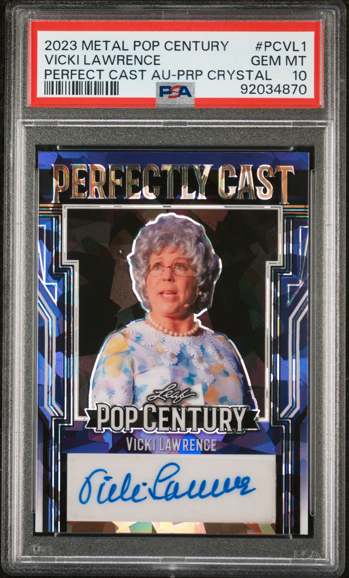 Vicki Lawrence 2023 Leaf Pop Century Perfectly Cast AUTO #5/7 Purple PSA 10