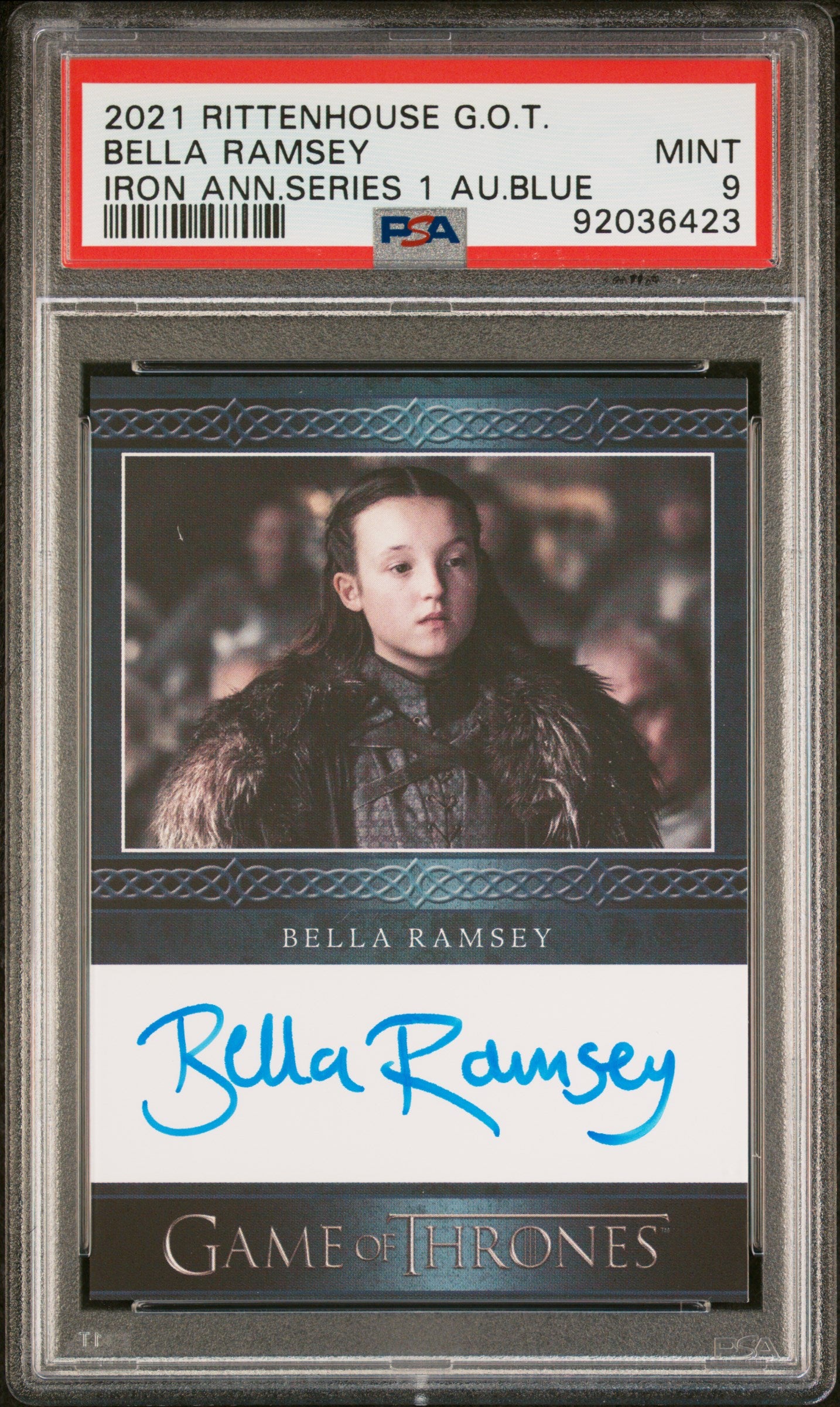 Bella Ramsey LADY LYANNA MORMONT 2021 Rittenhouse Game Of Thrones AUTO PSA 9