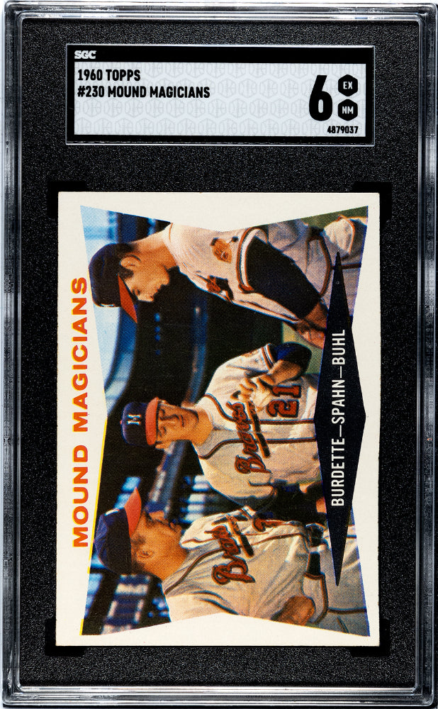 1960 Topps Mound Magicians #230 SGC 6 Burdette Warren Spahn Buhl