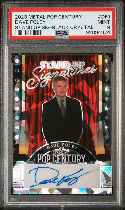 Dave Foley 2023 Leaf Metal Pop Century Stand Up AUTO #2/10  Black Crystal PSA 9