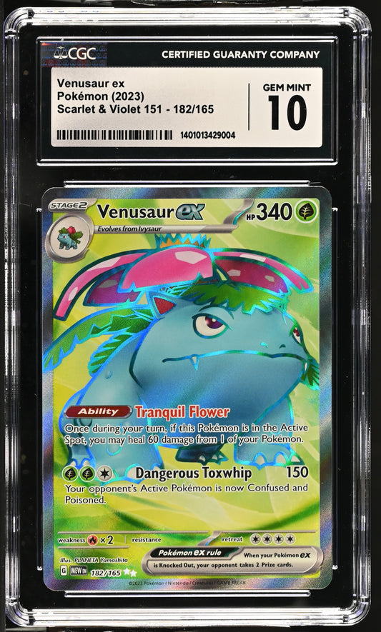 Pokémon TCG Venusaur ex Scarlet & Violet 151 182/165 Holo Ultra Rare CGC 10