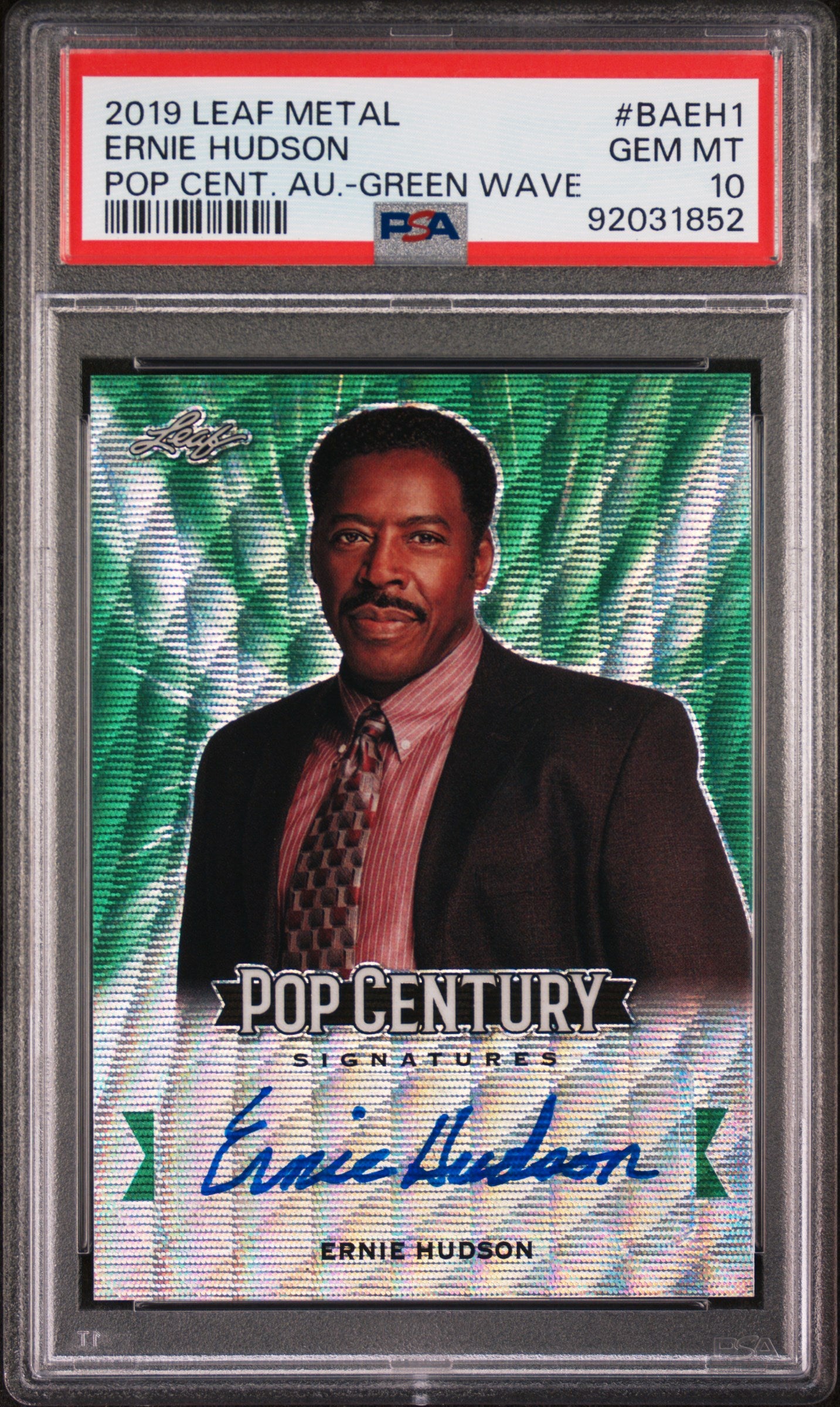 Ernie Hudson 2019 Leaf Metal Pop Century Autograph AUTO #1/2 Green Wave PSA 10