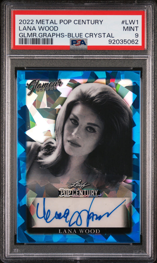 Lana Wood 2022 Leaf Metal Pop Century Glamour Graphs AUTO Blue #3/20 PSA 9