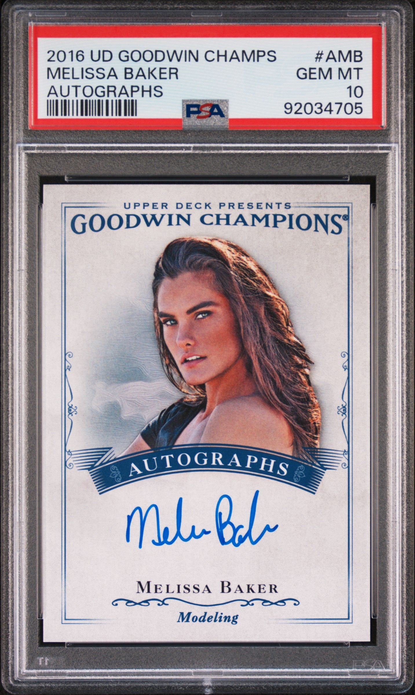 2016 Upper Deck Goodwin Champions Melissa Baker AUTO Autograph PSA 10