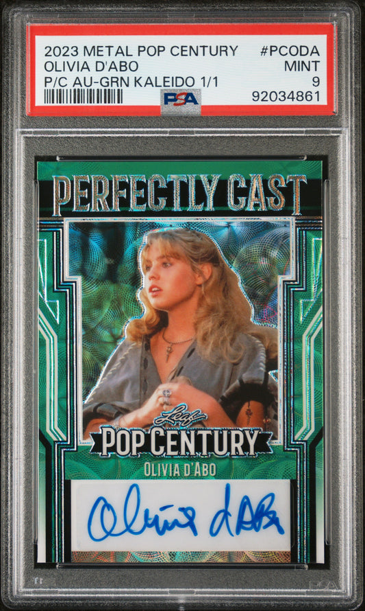 Olivia D'abo 2023 Leaf Metal Pop Century Perfectly Cast Green #1/1 AUTO PSA 9