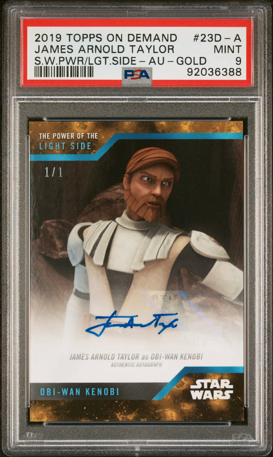 James Arnold Taylor 2019 Topps Star Wars Gold #1/1 AUTO Obi-Wan Kenobi PSA 9