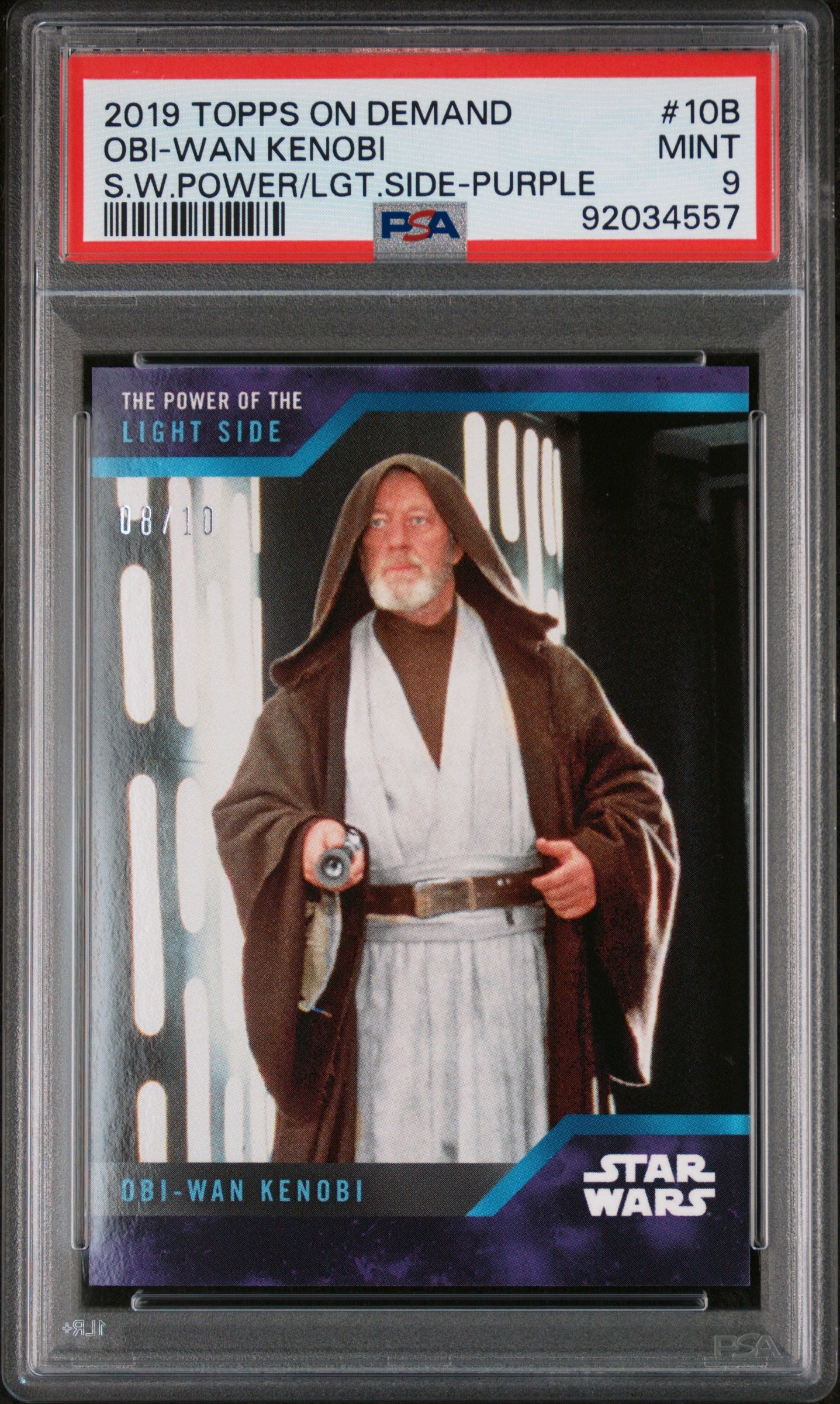 Obi-Wan Kenobi 2019 Topps Star Wars Power Of The Light Side Purple #8/10 PSA 9