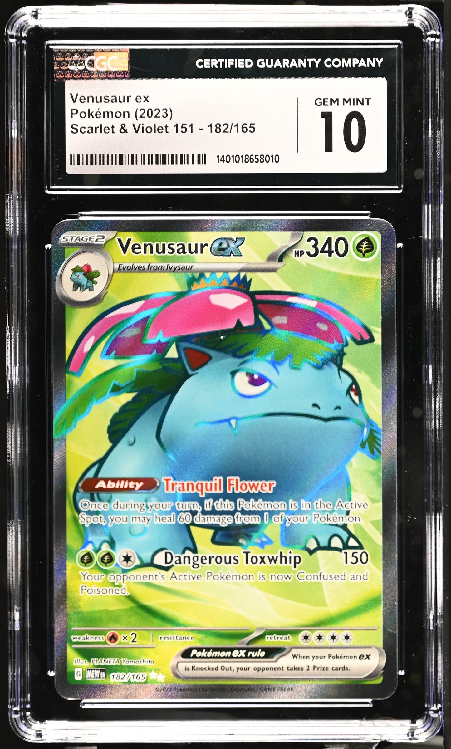 Pokémon TCG Venusaur ex Scarlet & Violet 151 182/165 Holo Ultra Rare CGC 10