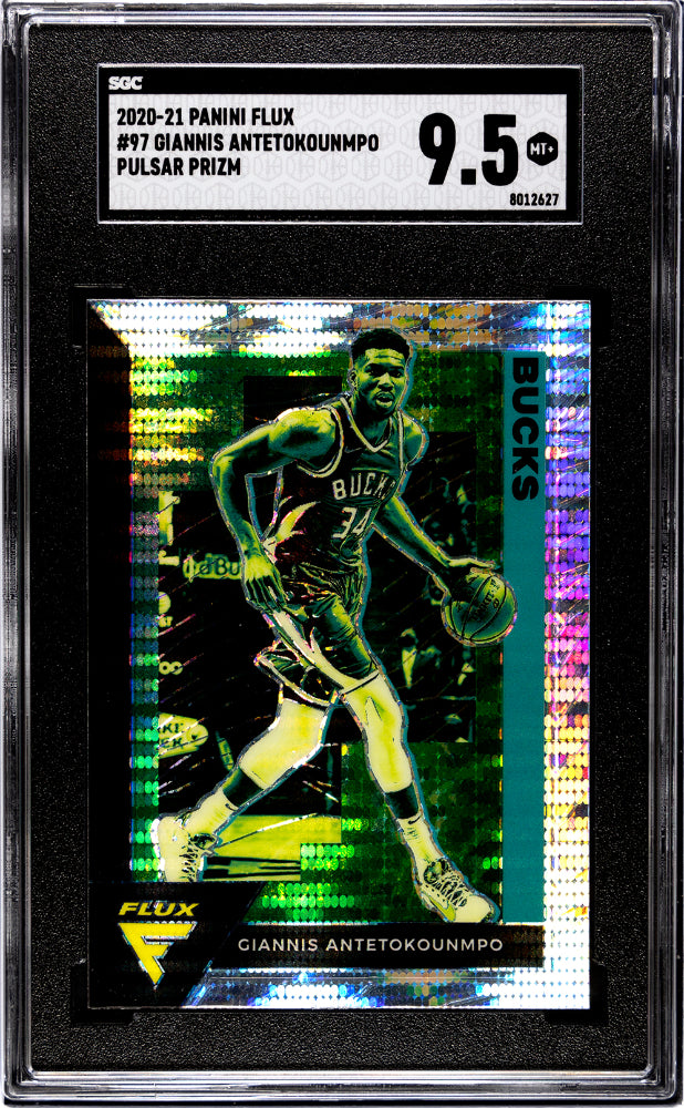 2020-21 Panini Flux Giannis Antetokounmpo #97 Pulsar Prizm SGC 9.5