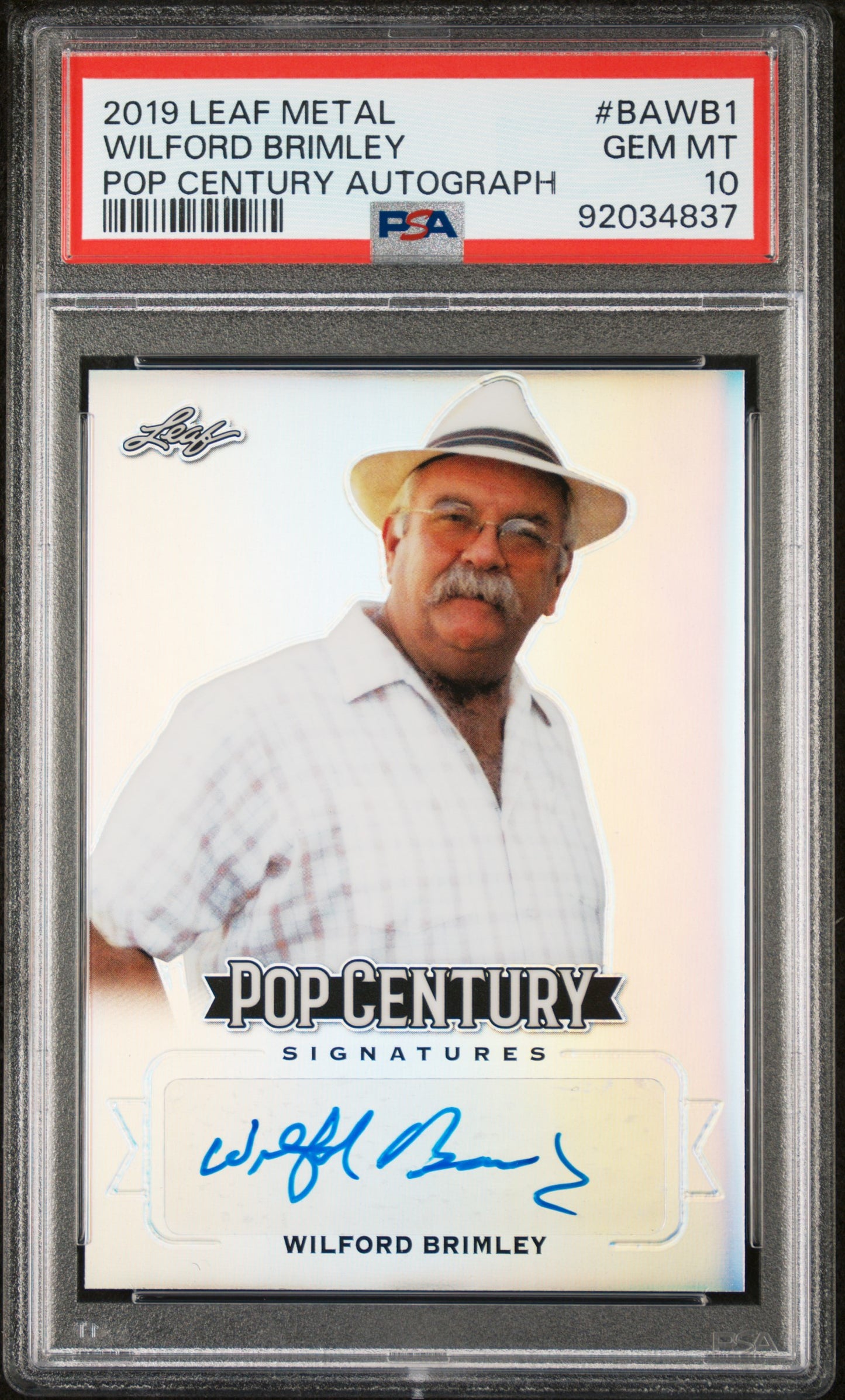 Wilford Brimley 2019 Leaf Metal Pop Century Autograph AUTO PSA 10