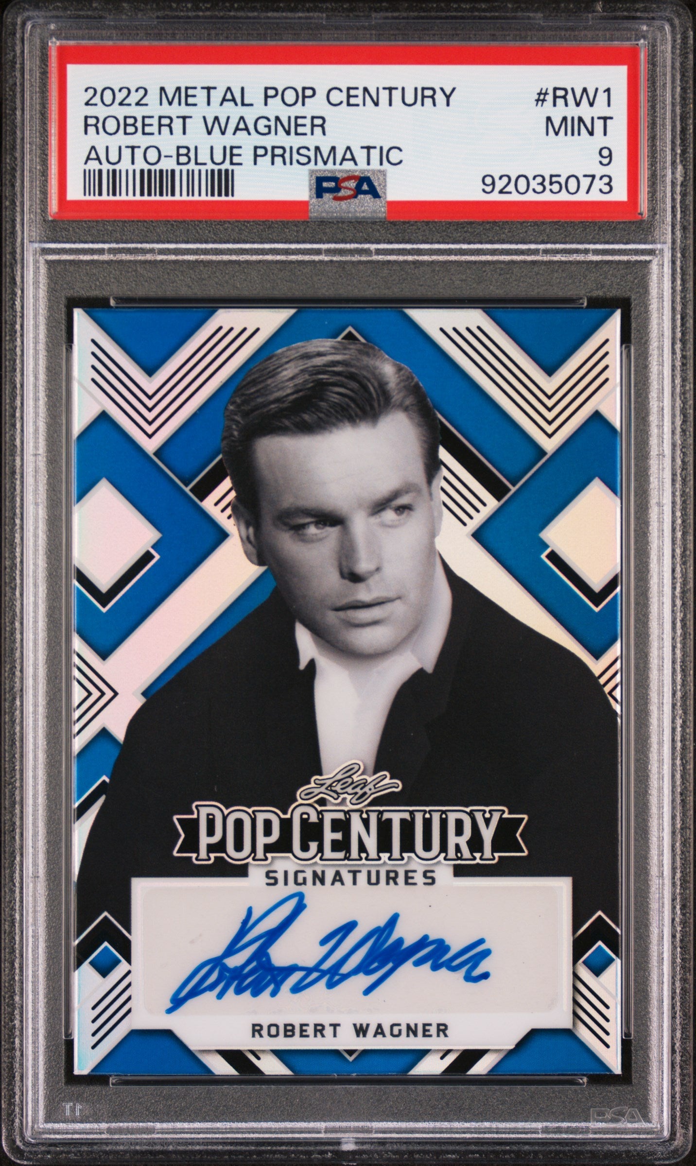 Robert Wagner 2022 Leaf Metal Pop Century Autographs Auto Blue #15/25 PSA 9