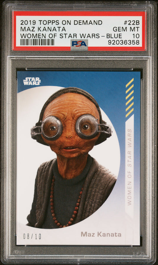 Maz Kanata 2019 Topps On Demand Women Of Star Wars Blue #8/10 PSA 10