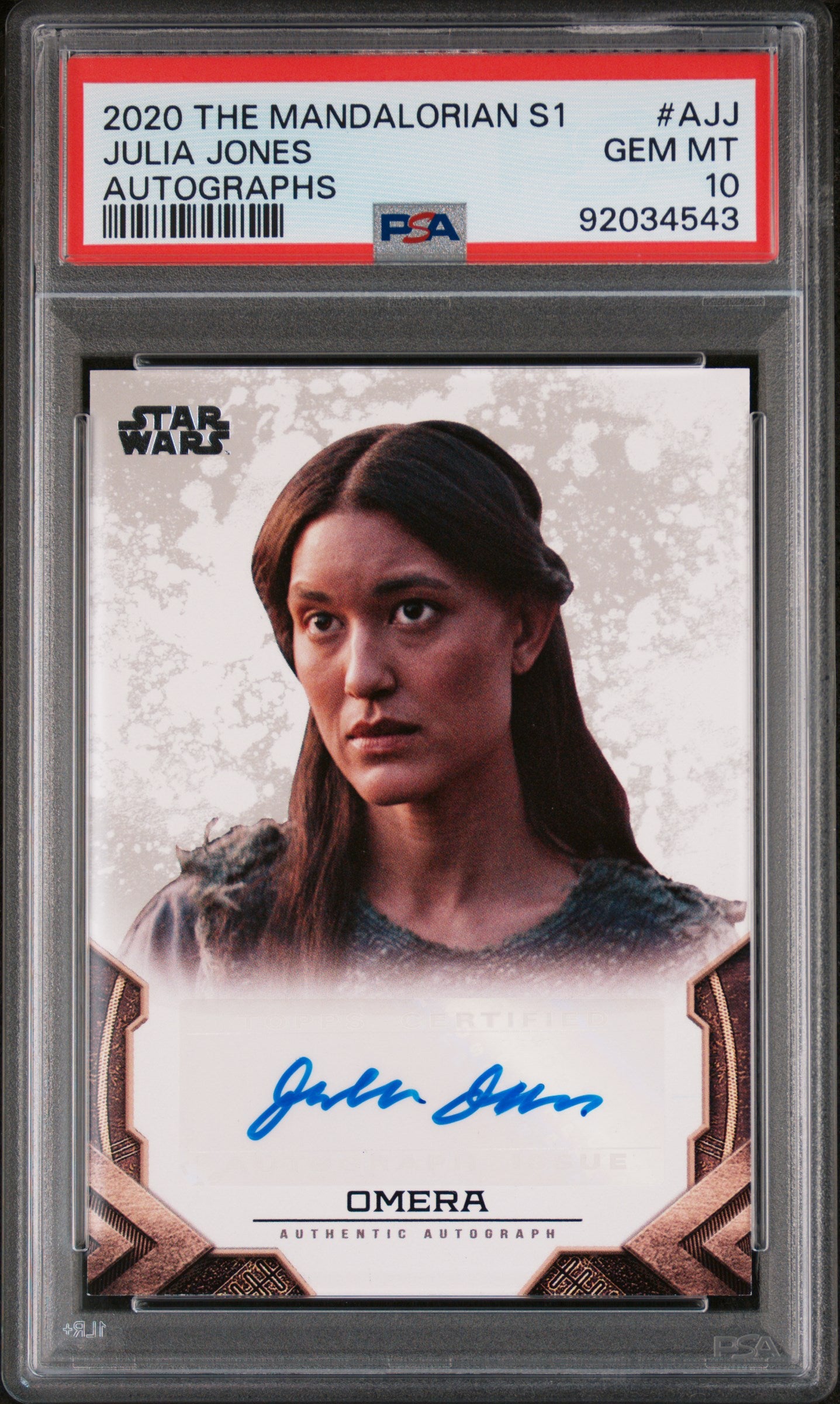 Julia Jones OMERA 2020 Topps Star Wars The Mandalorian Season 1 AUTO PSA 10