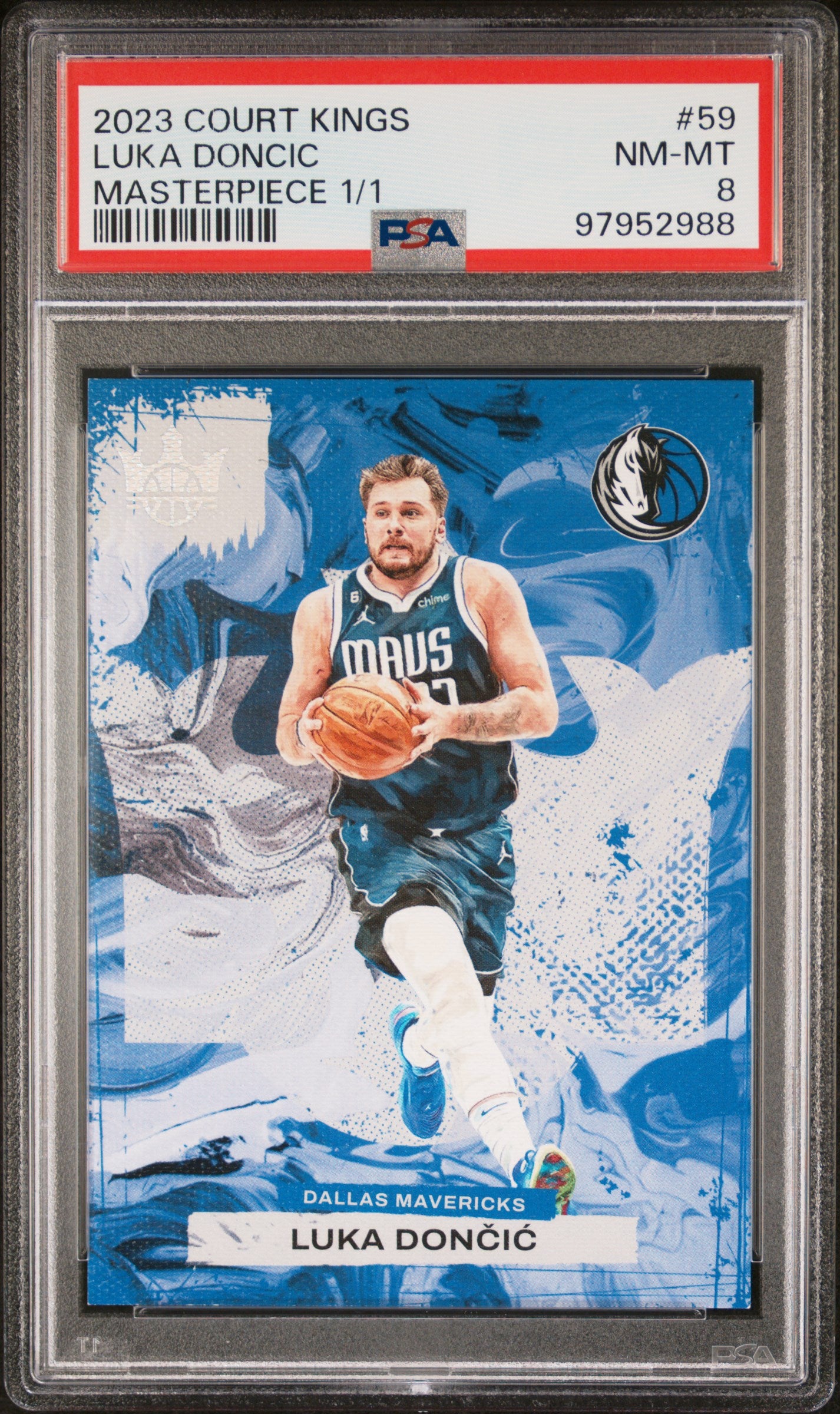 2023 Panini Court Kings Luka Doncic #59 Masterpiece #1/1 PSA 8