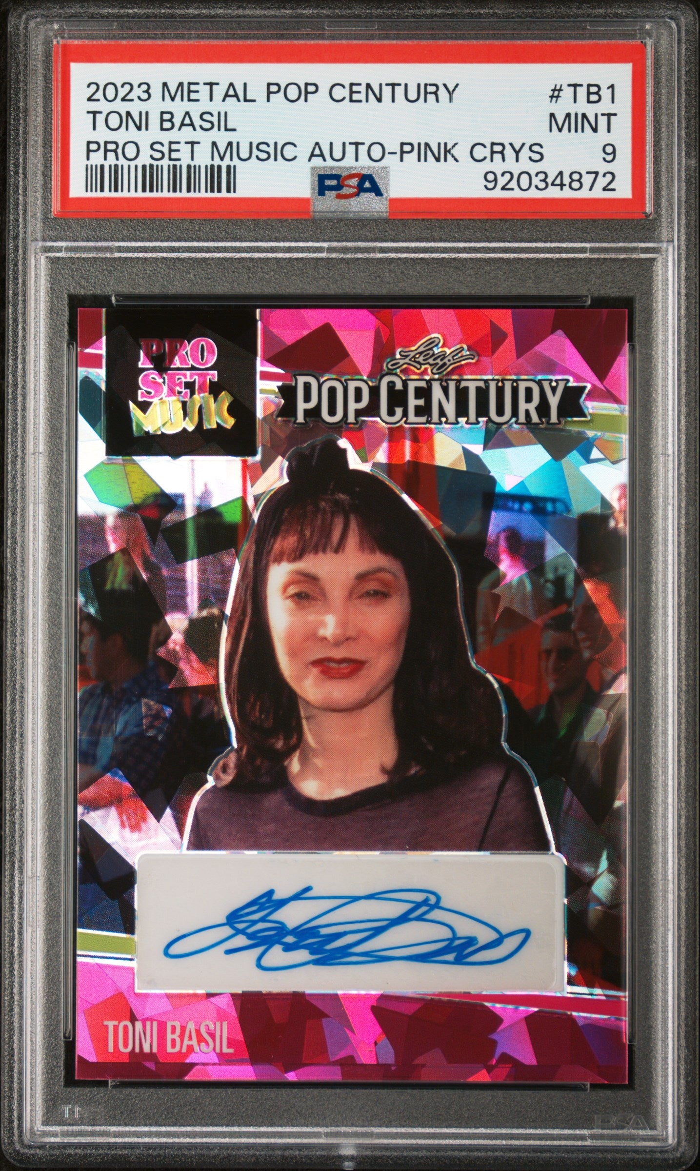 Toni Basil 2023 Leaf Metal Pop Century Pro Set Music AUTO Pink #6/8 PSA 9