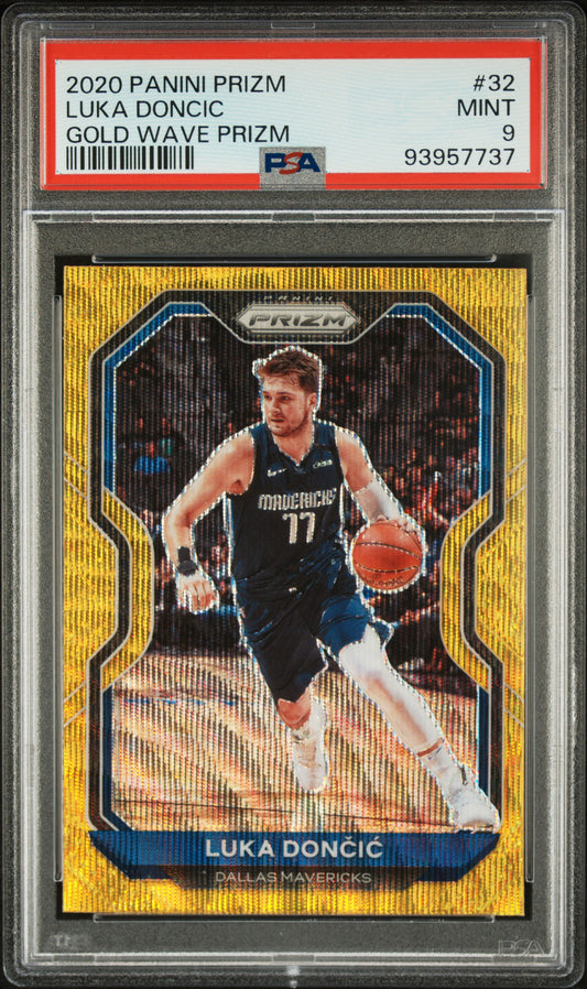 2020-21 Panini Prizm Luka Doncic #32 Gold Wave Prizm PSA 9