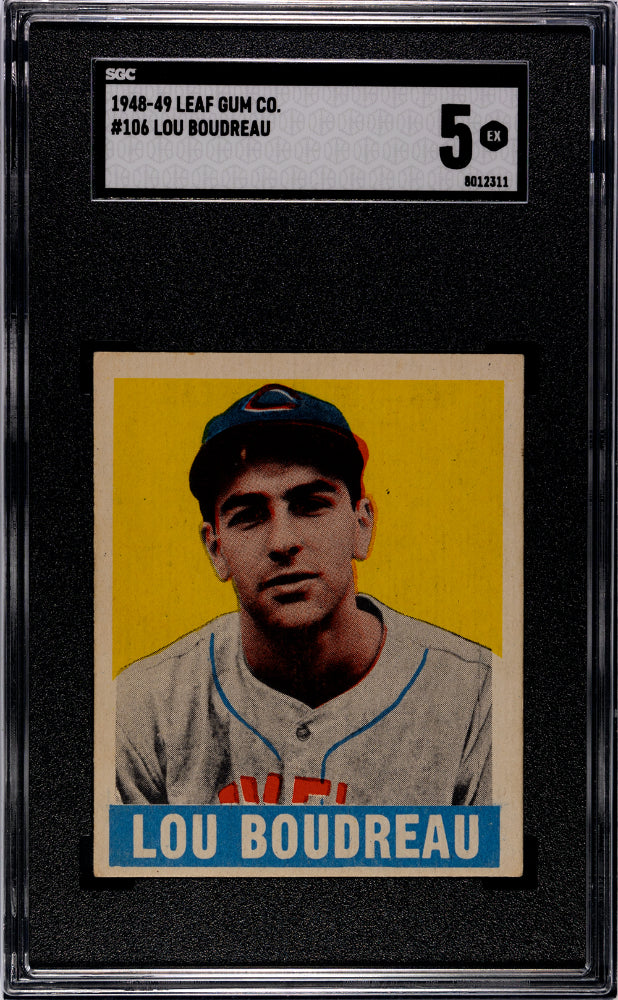 1948-49 Leaf Gum Co. Lou Boudreau #106 SGC 5