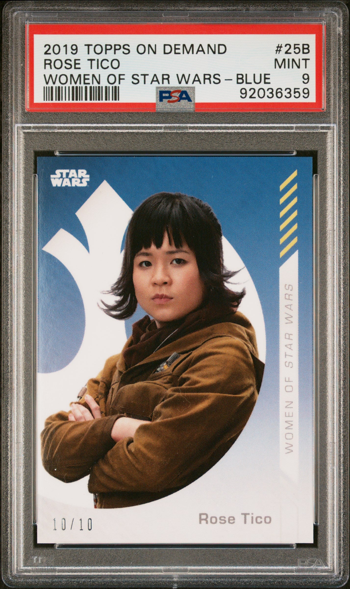 Rose Tico 2019 Topps On Demand Women Of Star Wars Blue #10/10 PSA 9